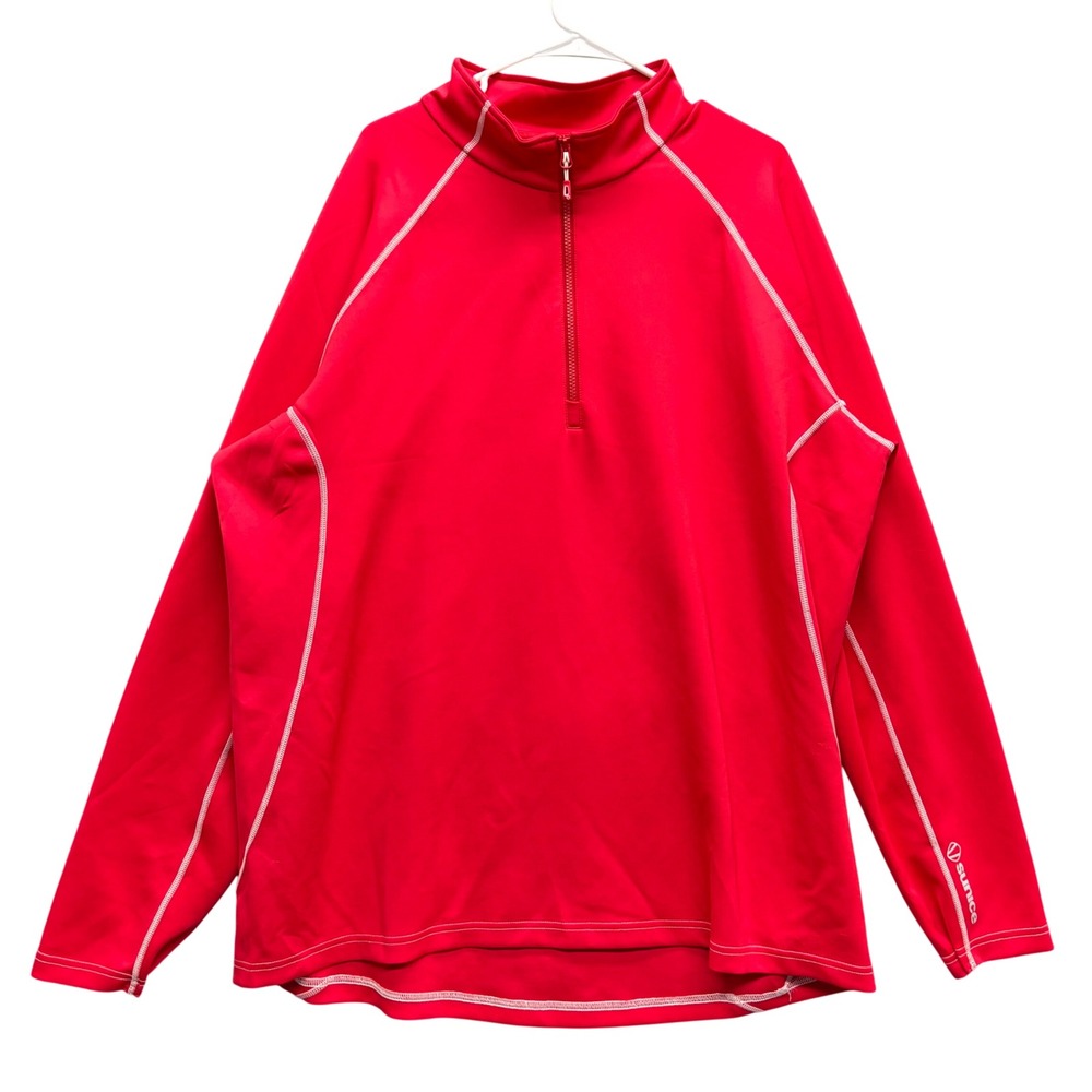 Sunice Mens Red Quarter Zip Pullover Performance Long Sleeve Top Golf XXXL